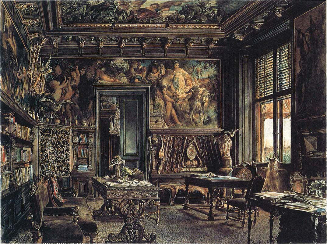The Office and Library of Nikolaus Dumba in his Residence Palais Dumba